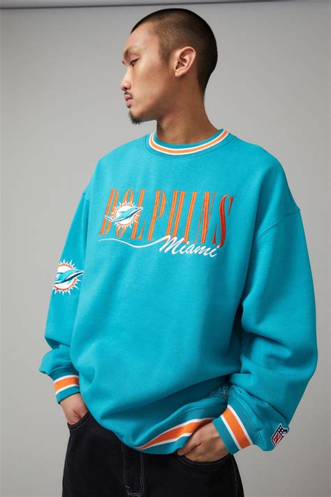 Oversized Nfl Crew Lcn Nfl Tealdolphins Tipped Factorie Hoodies
