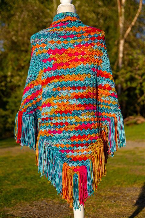 Crochet Shawl Pattern Kaleidoscope Shawl Poncho Shawl Armless Jacket