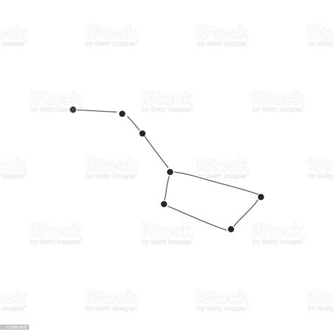 Constellation Ursa Major In Doodle Style Hand Drawing Cute Blackwhite