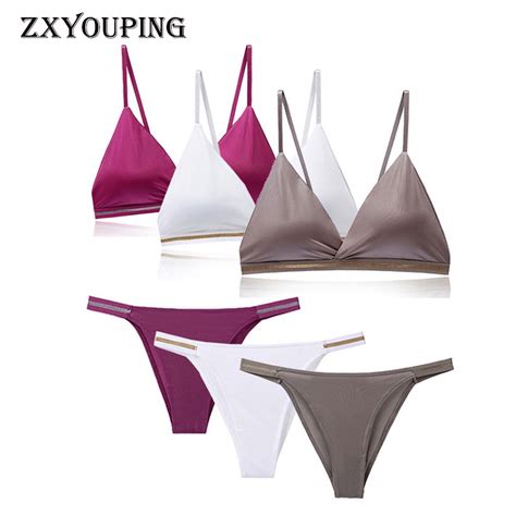 ZXYOUPING Bikini Bra Set Women Lingerie Bra Brief Sets Woman Bralette Active Bras Seamless Wire