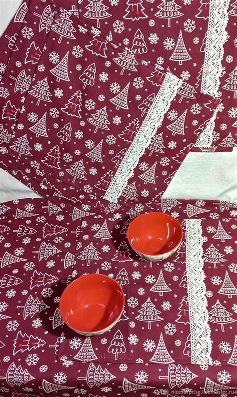 Скатерть и салфетки " Новогодние" купить в интернет-магазине Ярмарка ...