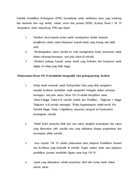 Pelaksanaan Dasar Satu Murid Satu Sukan Pdf