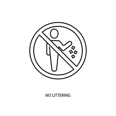 No Littering Concept Line Icon Simple Element Illustration No