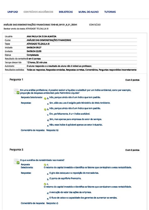 Atividade Teleaula Iii An Lise Das Demonstra Es Financeiras Studocu