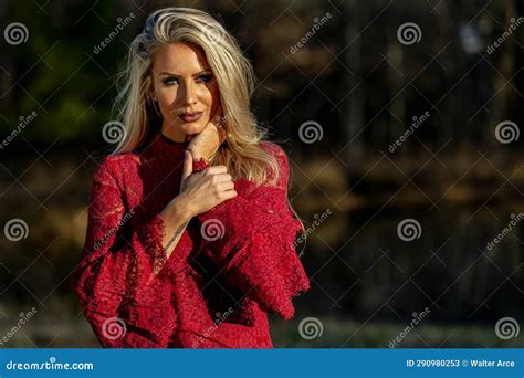 Gorgeous Blonde Model Posing Outdoors Stock Image Image Of Beauty Perfect 290980253