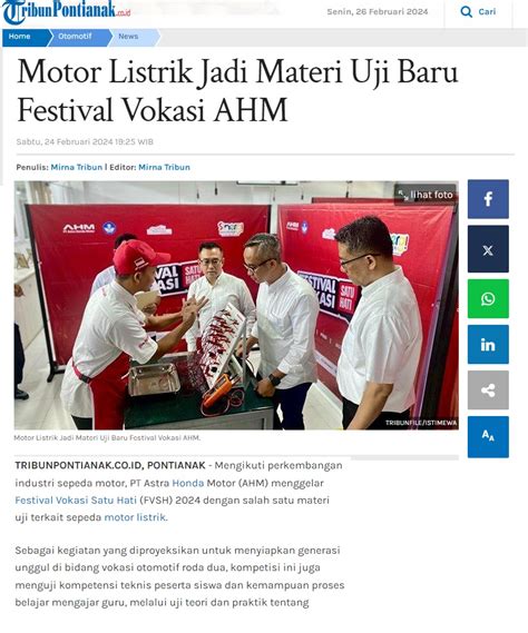 Motor Listrik Jadi Materi Uji Baru Festival Vokasi AHM Astra Motor