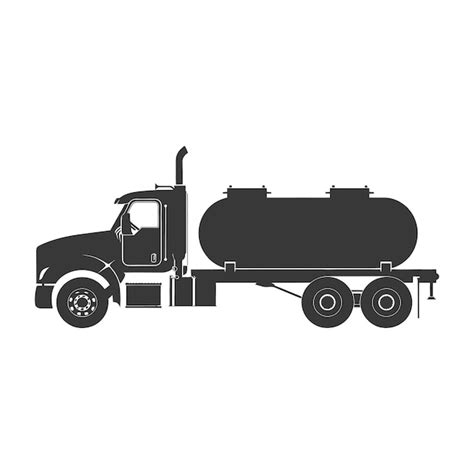 Premium Vector Silhouette Fuel Tunker Truck Black Color Only