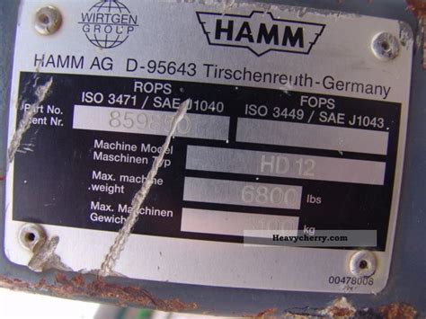 Hamm HD12 2005 Rollers Construction Equipment Photo and Specs