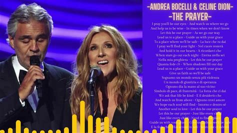 Andrea Bocelli And Celine Dion The Prayer Lyrics Youtube