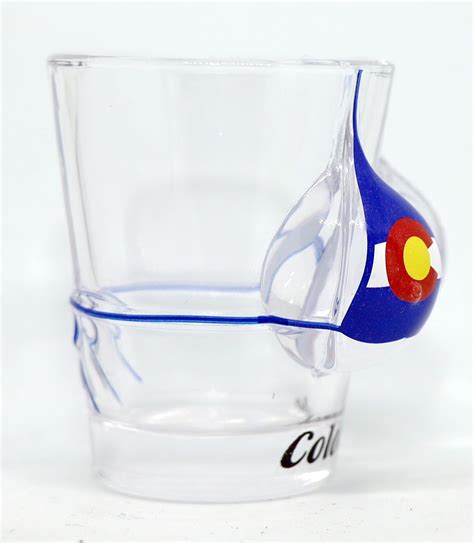 Colorado Flag Bikini Bust D Shot Glass