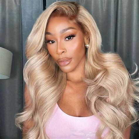 Ombre Ash Blonde Highlight Blonde 20 Color Wigs With Dark Roots 100 Human Hair In 2024 Ash