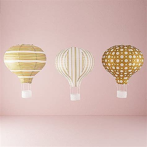 Gold White Hot Air Balloon Paper Lanterns