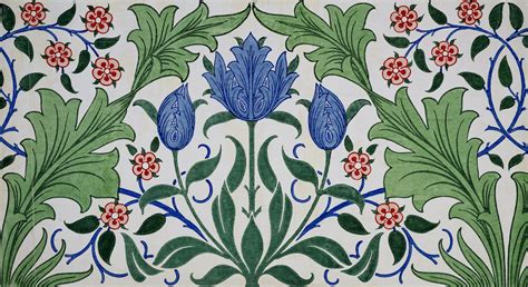 Floral Wallpaper Design With Tulips Posters And Prints By William Morris