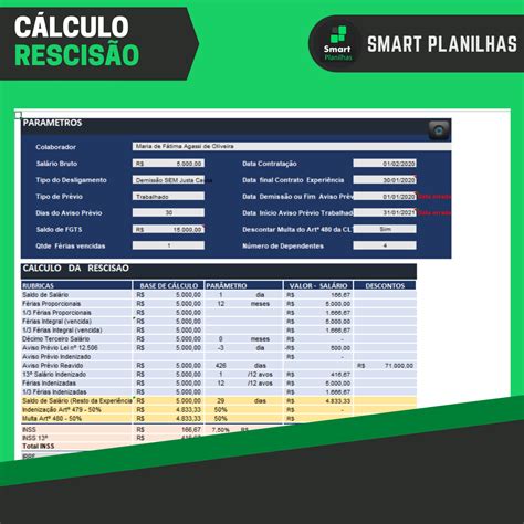 Calculo De Rescisao Planilha Excel Promocao Mebuscar Brasil Hot Sex