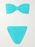 Hunza G Jean Seersucker Bandeau Bikini Net A Porter