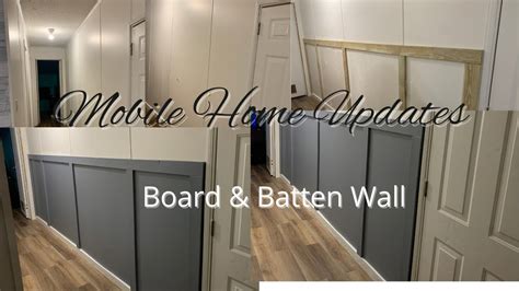 Mobile Home Updates Single Wide Board And Batten Hallway Feature Wall Diy Board And Batten Wall