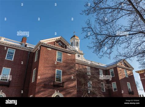 Harvard University Historic Building In Cambridge At Massachusetts
