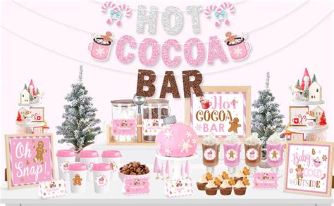 Amazon Hot Cocoa Bar Kit Pink Hot Cocoa Bar Banner Cute