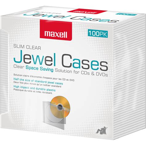 Maxell Slim CD Jewel Cases (Clear, 100-Pack) 190152 B&H Photo