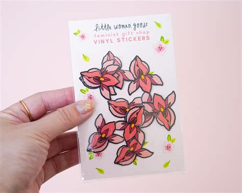 Feminist Pussyflower Vinyl Sticker Mini Iris Flower Vagina Illustration Art Yoni Floral Laptop