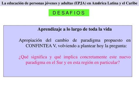 Ppt Informe Sintesis Regional La Educaci N De Personas J Venes Y Adultas En Am Rica Latina Y