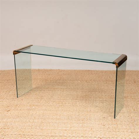 2024 Popular Brass Smoked Glass Console Tables