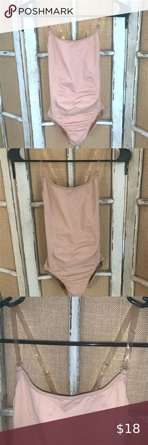 Natalie Dancewear Adjustable Nude Leotard Clear Straps Multi Position Sm Dance Wear