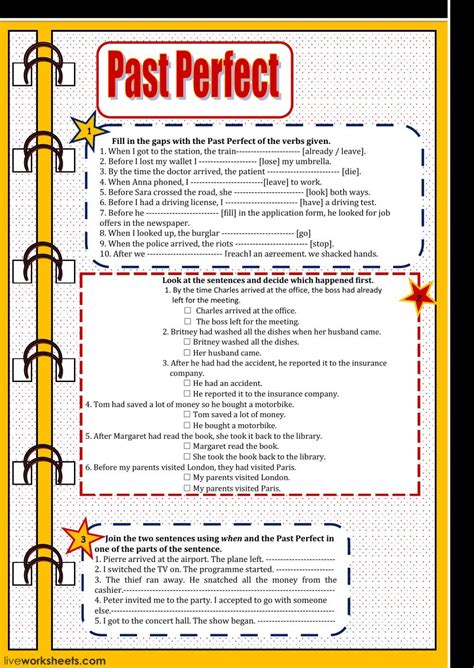 Past Perfect Interactive Worksheet