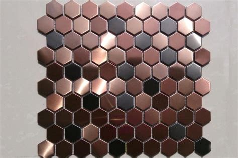 Mosaic Tiles Backsplash Hexagon Mosaic Tile Copper Backsplash Kitchen Wall Tiles Wall And