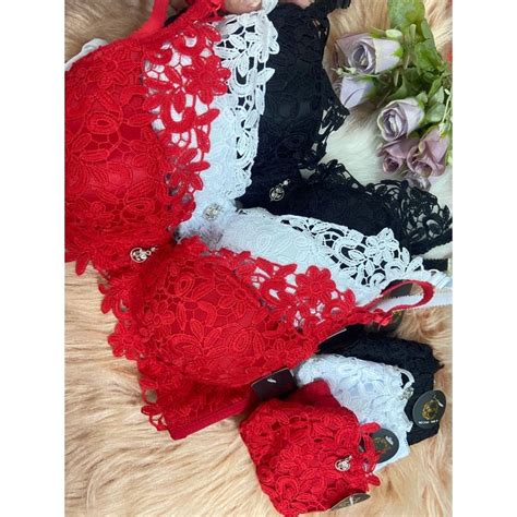 Kit Conjuntos De Lingerie Importados Renda Guipir Luxo De Alta Qualidade Shopee Brasil