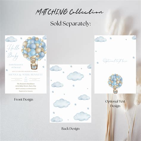 Editable Teddy Bear Hot Air Balloon Baby Shower Welcome Sign Etsy UK