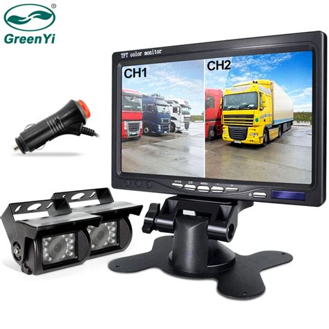 DC 12V 24V 2 Channel Video Display Monitors 7" Car Parking Monitor With ...