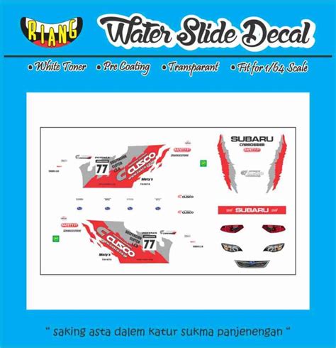 Jual Decal Waterslide Hot Wheels Subaru Impreza Wrx Sti Cusco Racing Kota Denpasar Ccnk
