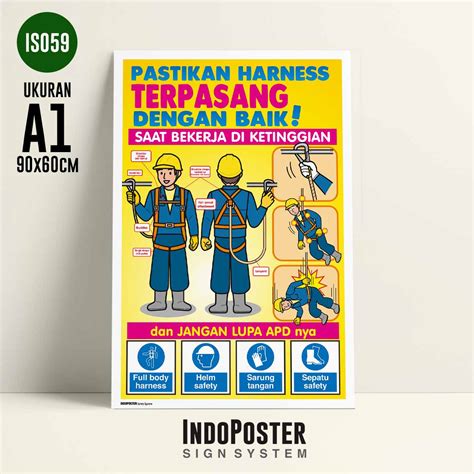 Poster K3 Safety Pastikan Full Body Harness Berfungsi Dengan Baik Saat