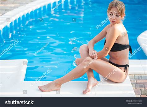 Elegant Sexy Woman Black Bikini On Stock Photo Shutterstock