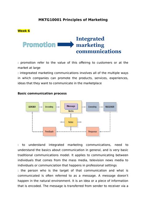 Mktg10001 W6 Note Principles Of Marketing Week 6 Summarzied Note