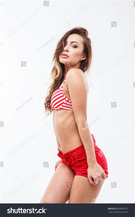 Beautiful Sexy Brunette Girl Swimsuit Underwear Stock Photo 666891871 Shutterstock