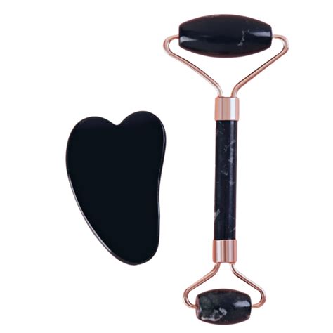 Black Facial Roller Gua Sha Fyrir Freyju