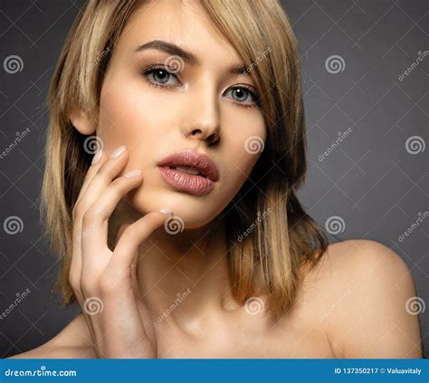 Woman With Beauty Face And Clean Skin Blonde Woman Stock Image Image Of Length Skin 137350217