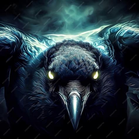 Premium Photo | The Dark Crow the Messenger of Shadows