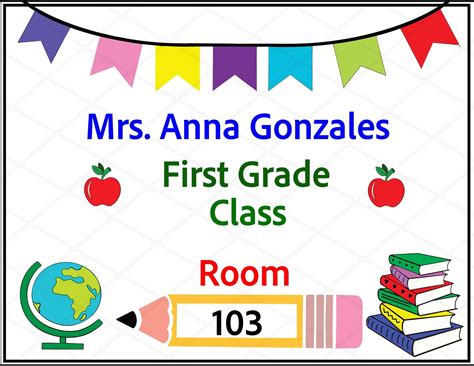 Classroom Door Sign Personalized Sign Printable Door Sign Classroom