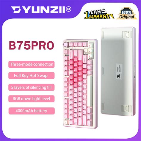 Yunzii B Pro Three Mode Bluetooth Mechanical Keyboard With Hot Swappable Wireless Keyboard