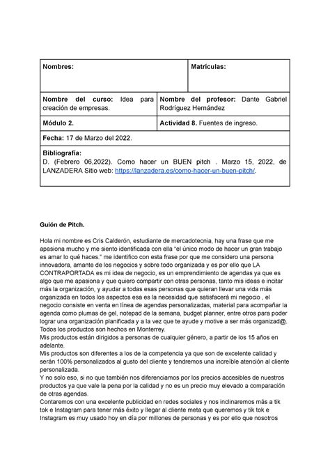 Act Ideas Act Nombres Matr Culas Nombre Del Curso Idea Para