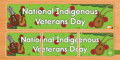 Free National Indigenous Veterans Day Banner Twinkl