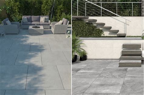 Bourton Steel Grey Patio Porcelain Paving Slabs 900 X 600 X