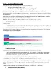 Chapter 5 Outline Development Through The Life Span 11th Edition Docx