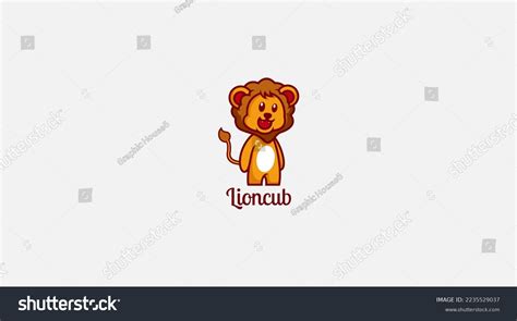 Lion Character Cub Logo Template Vector Stock Vector Royalty Free