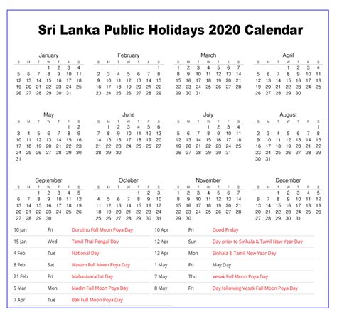 Calendar 2025 With Holidays Sri Lanka Innovative Outstanding Superior