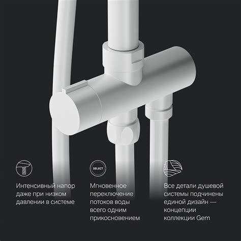 Душевая система AM.PM Gem F0790033 стойка с тропическим душем, белая ...