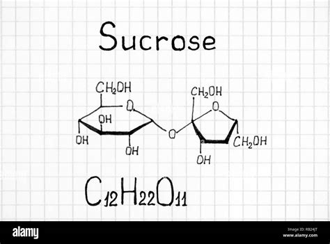 Chemical formula of Sucrose. Close-up Stock Photo - Alamy